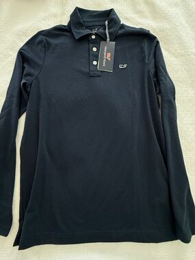 Vineyard Vines boys m 12/14 Long-Sleeve Polo - Navy NWT